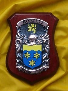 Robinson Handpainted Coat of Arms Mahogany Plaque