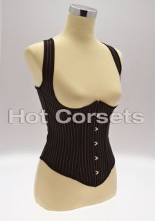 purdy black pinstriped underbust corset waistcoat