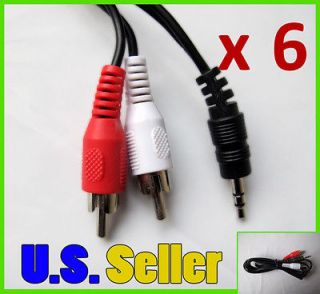 6x 3 5mm aux to rca audio stereo cable for