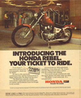 1985 honda rebel motorcycle photo introductory ad 