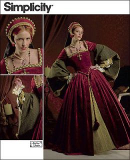 Simplicity Pattern 2589 Miss Tudor Queen & Hood Costume Sz 8 16 