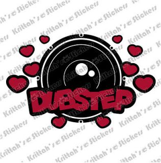 DUBSTEP SPEAKER RED HEARTS Vinyl Decal 8x5 car sticker Deadmau5 DJ 