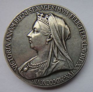 Solid silver smaller size Queen Victoria Diamond Jubilee Medallion 