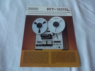 PIONEER RT 1011L Reel to Reel Tape Deck Original Catalog / Brochure X 
