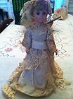   Alexander Blonde Hair Blue Eyed Doll Wearing White Lace Wedding Dress