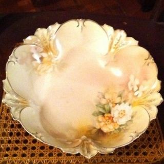 RS PRUSSIA GORGEOUS CHINA SERVER BOWL ESTATE SALE