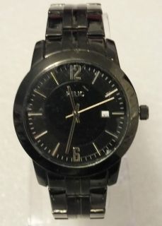 Relic mens black tone black patterned dial quartz watch ZR11897