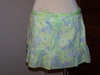 So Mini Skirt Casual Junior 9 New NWT Mint Green Floral Cotton Machine 
