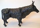 rene rovellotti bronze bull sculpture statue expedited shipping 