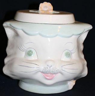 VINTAGE MISS PRISS Look  a  like, COOKIE JAR WITH LID KITTY CAT 
