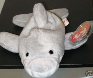 ty flash the dolphin beanie baby mint with price sticker retired time 