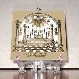   Symbols Square Compass Columns Ceramic Tile HQ Freemasonry Masonry M1