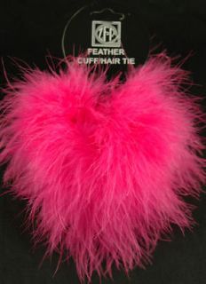 Zucker Feather 2 Hair Tie Cuff Scrunchy Pony Tail Holders Pink Orient 