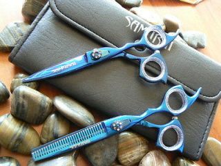   HAIRDRESSING HAIR SCISSORS SET BLUE CASE LATEST DESIGN NEW JAP STEEL