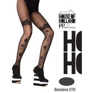 House of Holland Pretty Polly Bandana Over The Knee Tights   One Size 