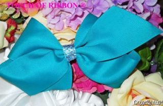 touch of ribbon bows womens hairbows girls grosgrain ribbons teal blue 