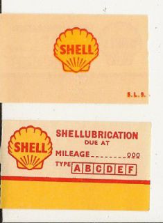 10 VINTAGE 1940s 50s SHELL OIL/GAS OIL CHANGE stickers OLD but NEW 