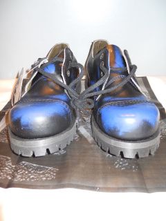 NEW SHELLYs RANGERS STEEL TOE BLUE BLACK LEATHER SHOES WORKiNG CLASS 