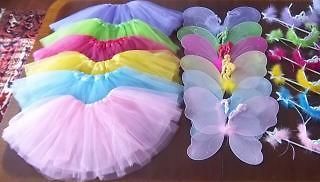 Fairy Princess Dress Up Costume Set Ballet Tutu Wings Tiara Magic Wand 
