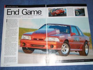 1989 Ford Mustang LX Drag Car Original Article NMRA Most Dominate Car