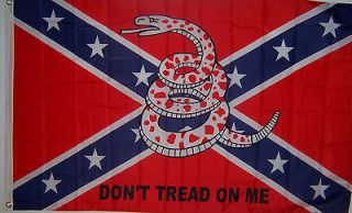 NEW LARGE 3ftx5ft REBEL DONT TREAD ON ME TEA PARTY CONFEDERATE FLAG