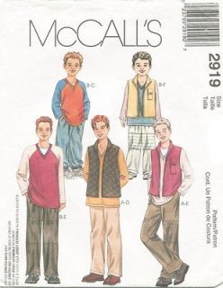 mccalls 2919 boys vest top pants sewing pattern more options