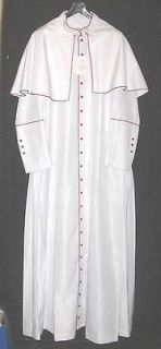 new vestment white cassock red cord buttons cape xl from