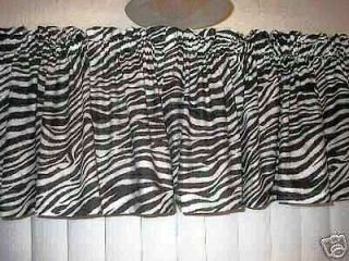 ZEBRA ANIMAL PRINT Black & White Curtain Valances NEW 13 NEW