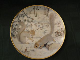 1981 Collector Plate by Franklin Porcelain SQUIRRELING FOR NUTS IN 