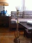   Retro Rembrandt Glass Mid Century Eames Era Table Lamp With Shade