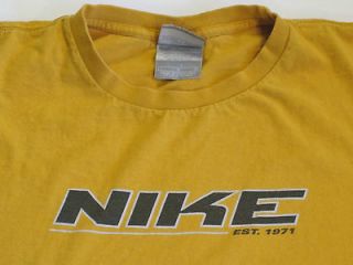 VINTAGE NIKE EST. 1971 RARE ORIGINAL Yellow T  SHIRT 70s or 80s 