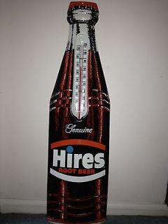 Vintage Hires Root Beer Soda Thermometer Metal Sign   Antique Old 