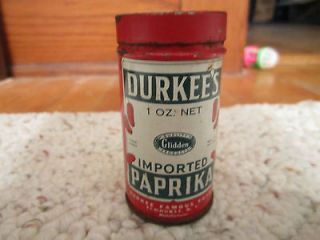 vintage durkee s paprika round tin  7