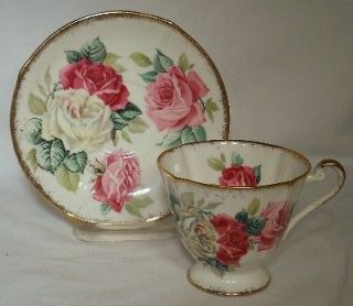roslyn england china melody rose pattern cup saucer set time