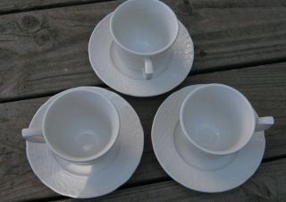 Johnson Bros RICHMOND WHITE 3 Tea Cup & Saucer Sets s Fine English 