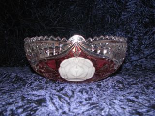anna hutte bleikristall rose crystal bowl germany 