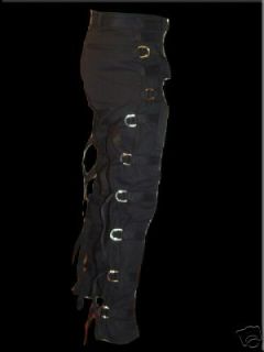 rings goth straight jacket style raver pants 42 x 30