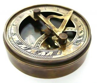 vintage brass pocket sundial timer compass from united kingdom returns