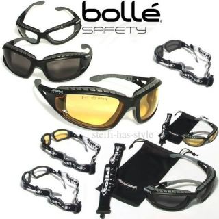 Bolle Tracker Safety Glasses Sunglasses Clear,Smoke,Am​ber Lenses 