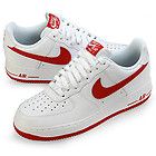 New Mens Nike Air Force 1 Low White/Red Leather 488298 106