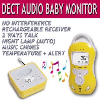 Wireless Digital LCD Audio Baby Monitor Temperature Infant 2way Talk 