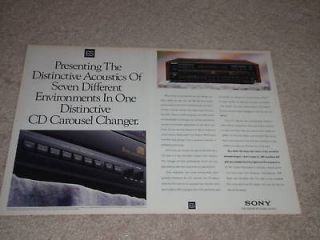 Sony ES CDP C87es CD Player Ad, 1991,2 pgs,Beautiful Ad