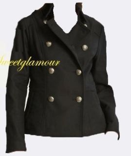 NWT $175 Banana Republic Black Military Button Jacket Coat 12 Large