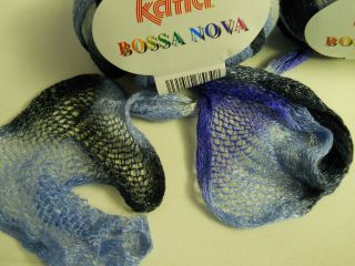 Katia Ruffle Scarf Yarn Knit Bossa Nova Jeans Clr #70 variegate 