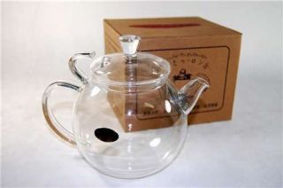 hand blown glass tea pot removable strainer infuser nib one