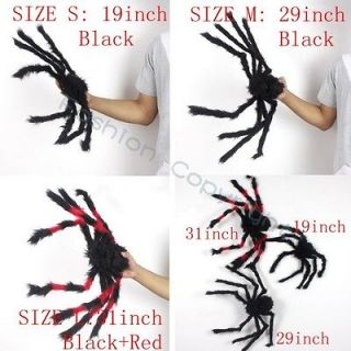 New Gaint Hairy Spider Scary Halloween Decoration Party Gift Black 
