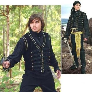   ​ance   Black Pirate Vest. Perfect For Re enactment, Stage or LARP