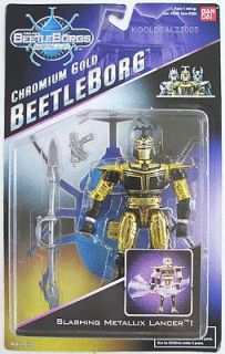 1997 Bandai Metallix Beetleborgs Chromium Gold Beetleborg Action 