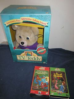 tv teddy bear interactive talking bear w 2 tapes in