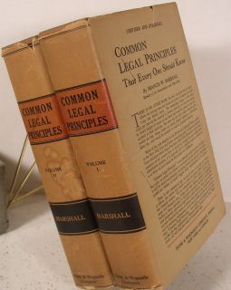Common legal Principles Volumes I and II by Francis Marshall, Funk 